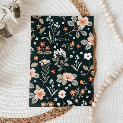 Cahier de note floral foncé | Papeterie fine