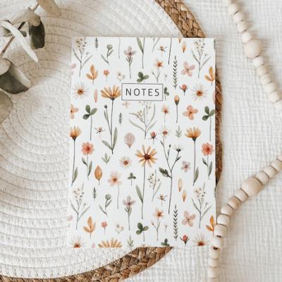 Cahier de note floral pâle | Papeterie fine