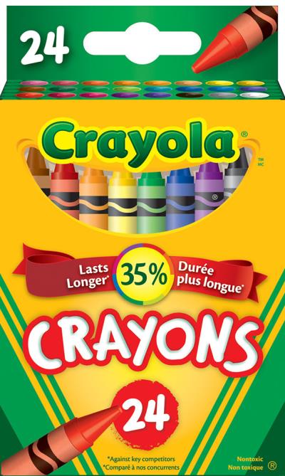 Crayola - 24 crayons de cire | Crayons de couleur, feutres  et craies