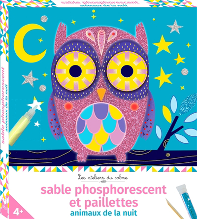 Sable phosphorescent et paillettes : animaux de la nuit | Grandgirard, Mélanie