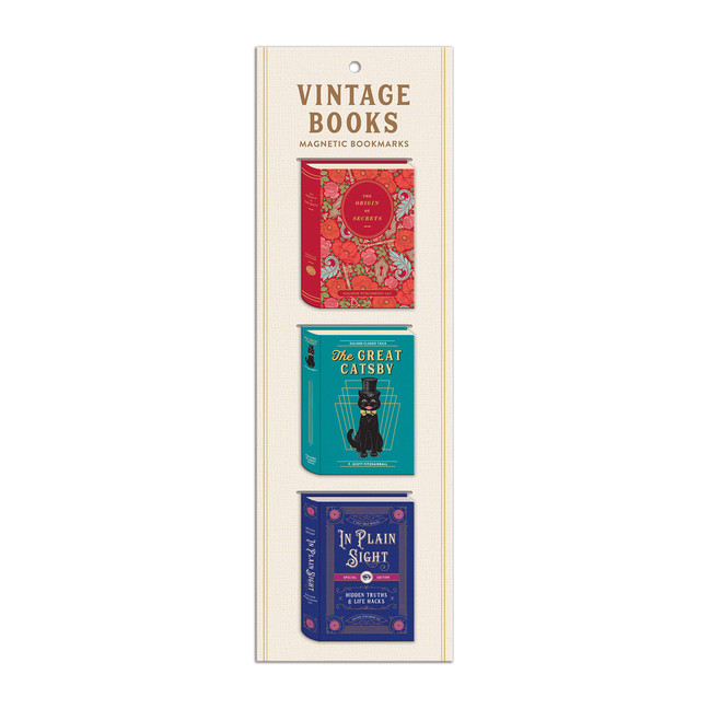 Vintage Books Shaped Magnetic Bookmarks | Papeterie fine