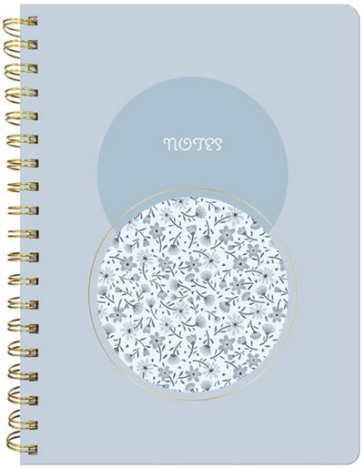 Cahier de notes spirale - Petites fleurs bleues | Papeterie fine