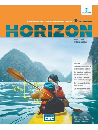 Horizon 3e secondaire - Cahier d'apprentissage (incluant les exercices interactifs), version papier + Accès étudiants, Web 1 an | 