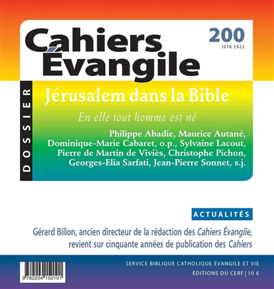 Cahiers Evangile, n°200. Jérusalem dans la Bible : en elle tout homme est né | 