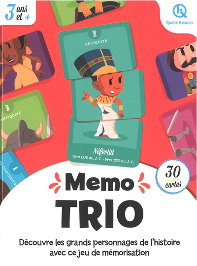 Memo trio : découvre les grands personnages de l'histoire avec ce jeu de mémorisation | Logique