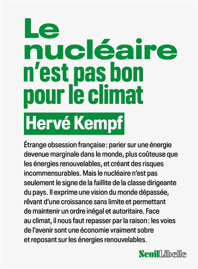 nucléaire n'est pas bon pour le climat (Le) | Kempf, Hervé