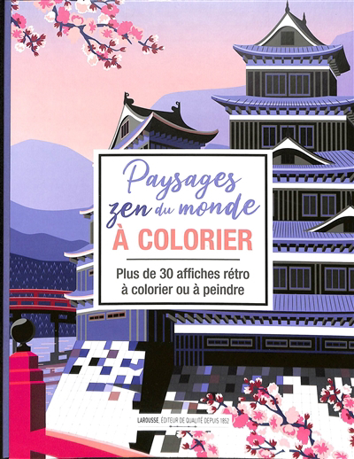 Paysages zen du monde à colorier : plus de 30 affiches rétro à colorier ou à peindre | 