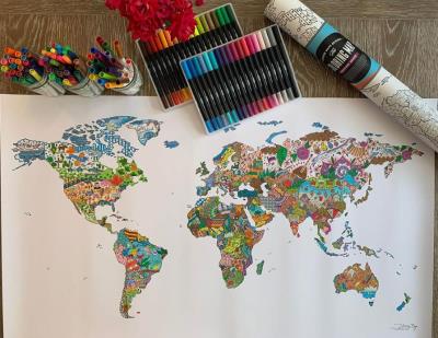 Carte du monde - Carte à colorier | 