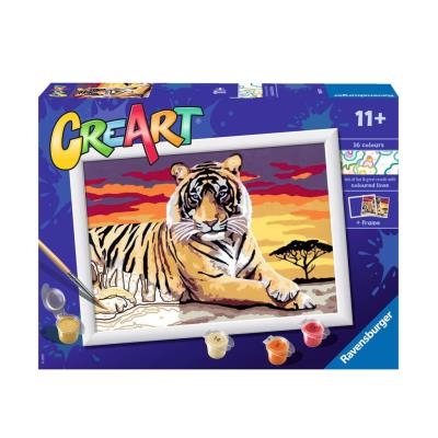 CreArt - Peinture à numéro : Le tigre | Peinture à numéro & peinture de diamant (Diamond Painting)