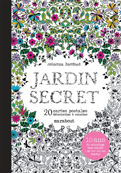 Jardin secret : 20 cartes postales détachables à colorier | Basford, Johanna