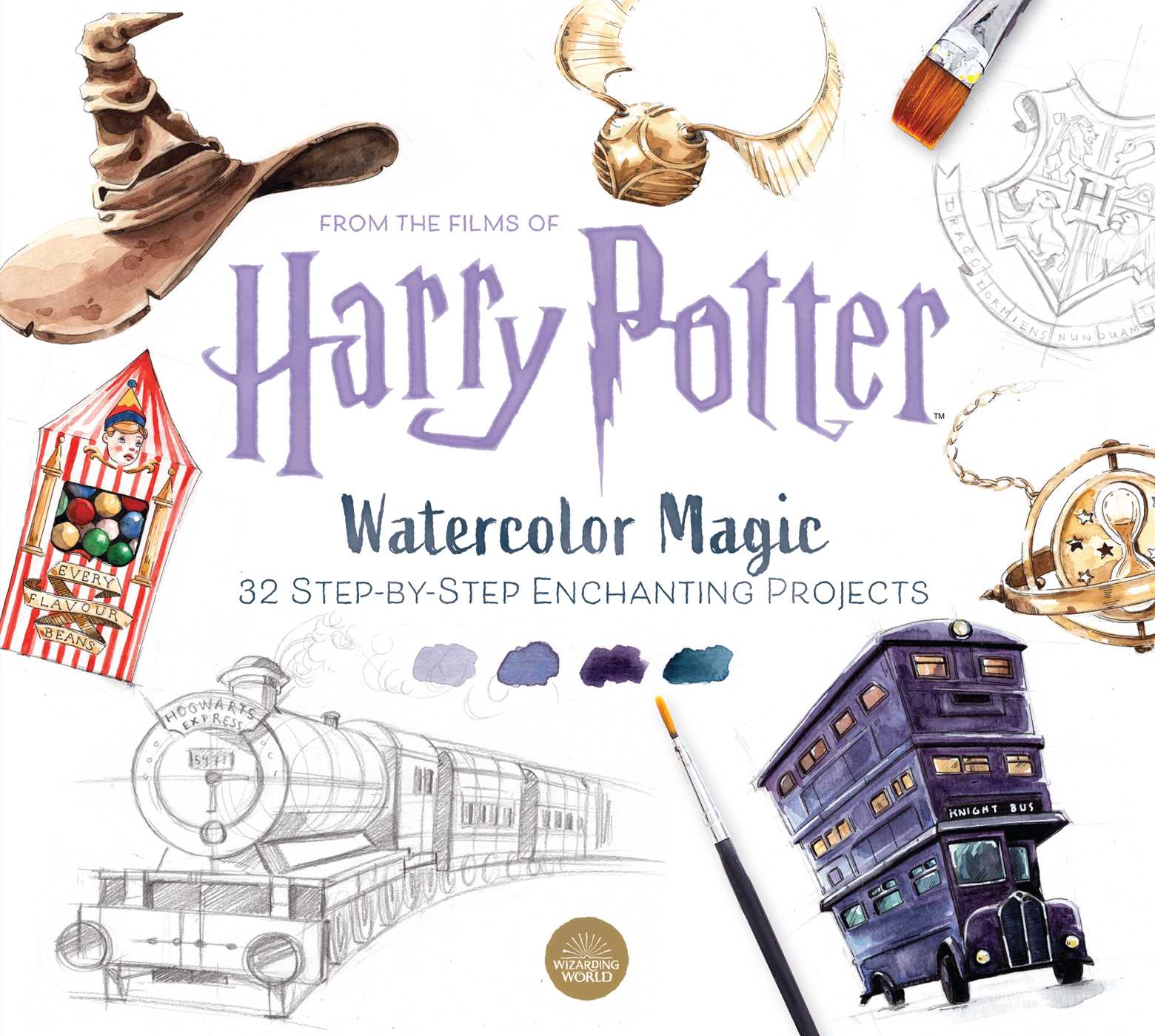 Harry Potter Watercolor Magic : 32 Step-by-Step Enchanting Projects (Harry Potter Crafts, Gifts for Harry Potter Fans) | Audoire, Tugce