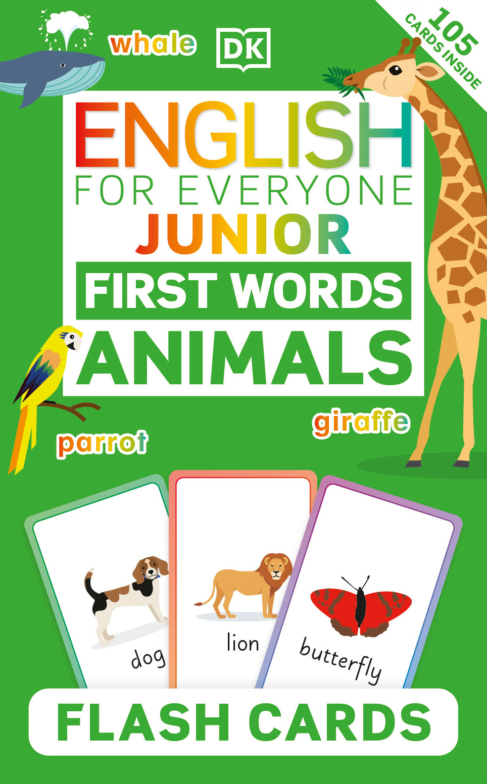 English for Everyone Junior First Words Animals Flash Cards | 