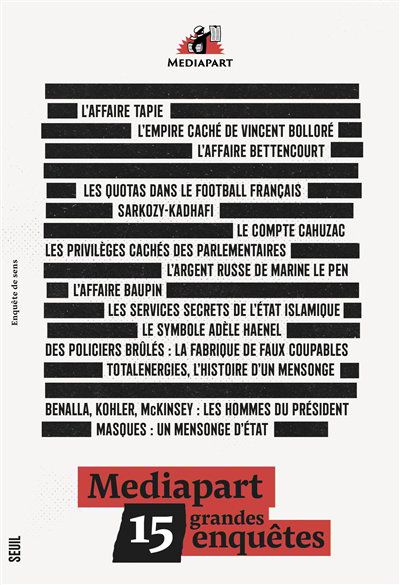 Mediapart : 15 grandes enquêtes | Arfi, Fabrice