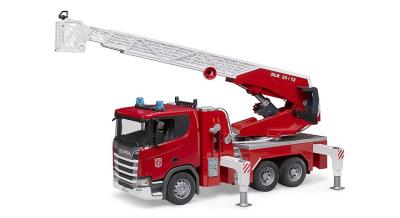 Bruder - Camion de pompier avec échelle pivotante et module son + lumière (CUEILLETTE EN MAGASIN SEULEMENT) | Jeux collectifs & Jeux de rôles