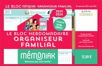 bloc hebdomadaire organiseur familial Mémoniak 2024 (Le) | Nesk