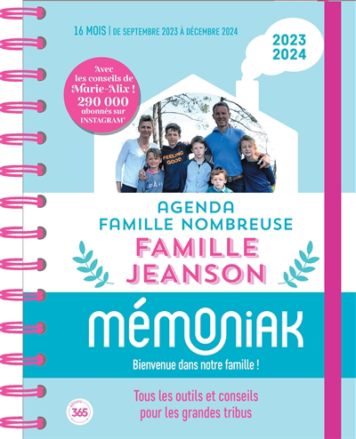 Agenda familial famille nombreuse Mémoniak 2024 avec Marie Alix Jeanson | Jeanson, Marie Alix