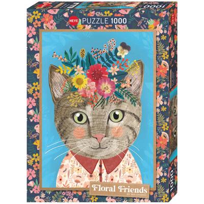 Casse-tête 1000 - Floral Friends - Pretty feline | Casse-têtes