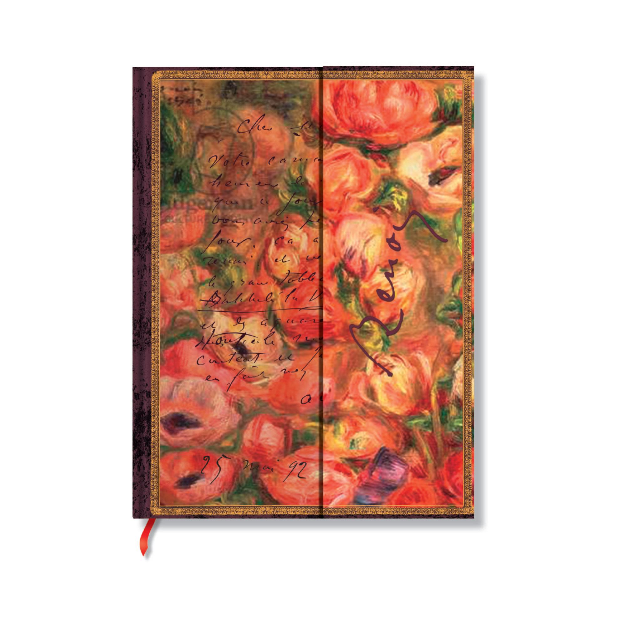 Paperblanks | Renoir, Letter to Morisot (1892) | Embellished Manuscripts Collection | Hardcover Journals | Ultra | Lined | Wrap | 144 Pg | 120 GSM | Papeterie fine