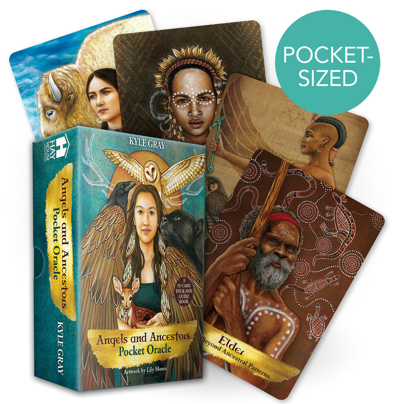 Angels and Ancestors Pocket Oracle Cards : A 55-Card Deck and Guidebook | Gray, Kyle (Auteur) | Moses, Lily (Illustrateur)