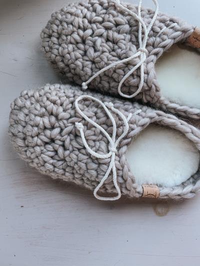 Pantoufle Loafers Adulte couleur Gris-Brume - Small | Cadeau
