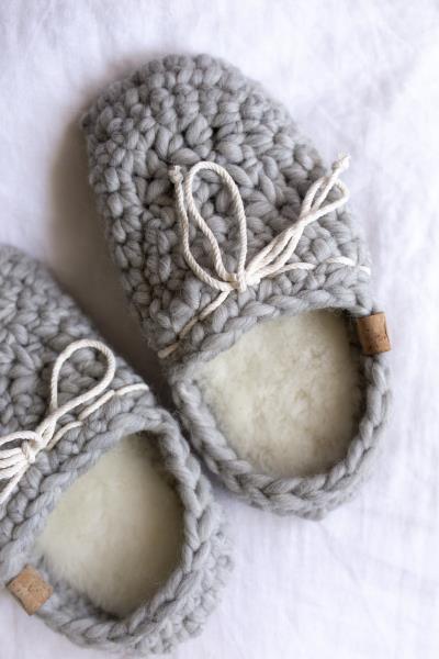 Pantoufle Loafers Adulte couleur Gris-Brume - Medium | Cadeau
