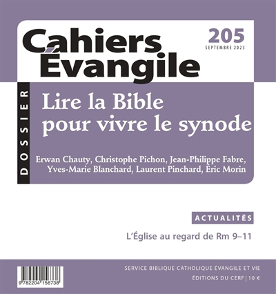 Cahiers Evangile n°205 - Lire la Bible pour vivre le synode | 