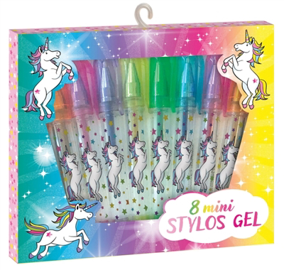 8 mini stylos gel licornes | Crayons, feutres et peinture