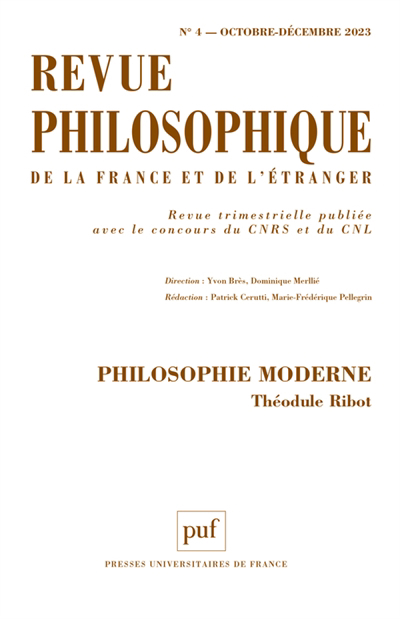 Revue philosophique, n°4 (2023) - Philosophie moderne | 