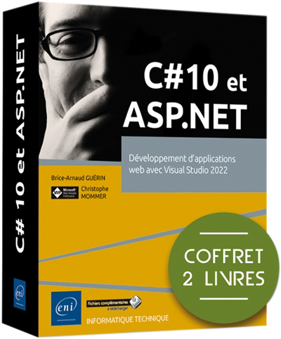 C# 10 et ASP.NET : développement d'applications web avec Visual Studio 2022 : coffret 2 livres | Mommer, Christophe (Auteur) | Guérin, Brice-Arnaud (Auteur)