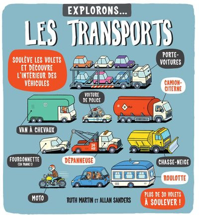 Explorons... les transports : soulève les volets et découvre l'intérieur des véhicules! | Martin, Ruth (Auteur) | Sanders, Allan (Illustrateur)