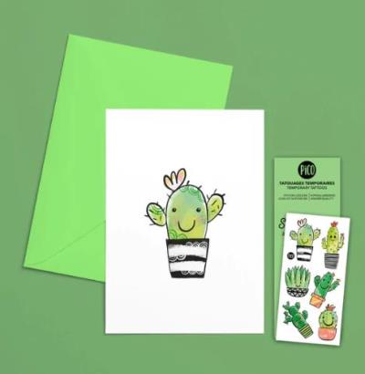 Carte de souhaits - Les cactus coquins | Cadeau
