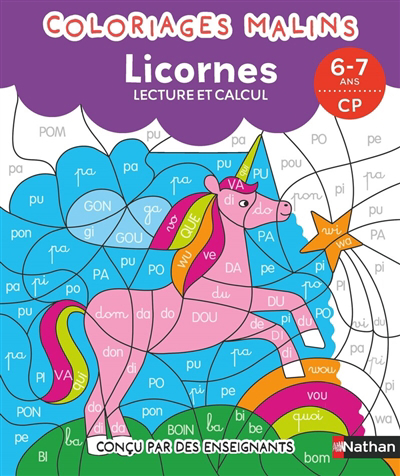 Coloriages malins : licornes | Petit-Jean, Isabelle (Auteur) | Monnier, Sandrine (Illustrateur)