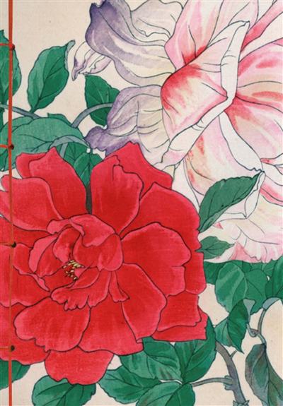 Carnet Hazan Roses dans l'estampe japonaise 12 x 17 cm (papeterie) | 