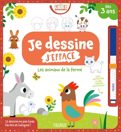 animaux de la ferme : je dessine, j'efface (Les) | Jacqué, Isabelle (Auteur)