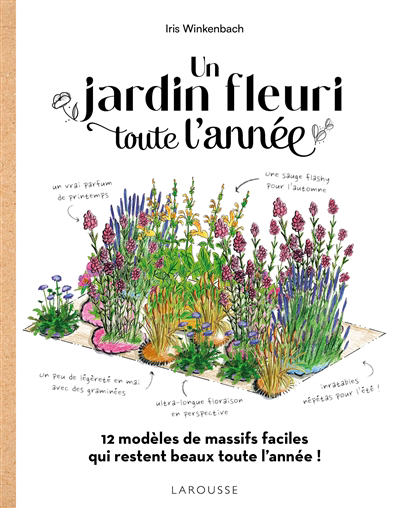Un jardin fleuri toute l'année : 12 modèles de massifs faciles qui restent beaux toute l'année ! | Winkenbach, Iris (Auteur)