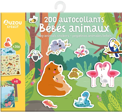 200 autocollants bébés animaux = Baby animals stickers = Pegatinas animales bebés | Wilmink, Inga (Illustrateur)