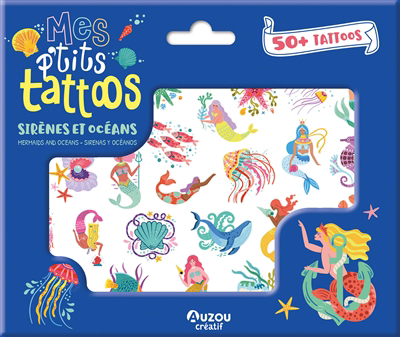 Sirènes et océans : mes p'tits tattoos = Mermaids and oceans = Sirenas y oceanos | McGloin, Paula (Illustrateur)
