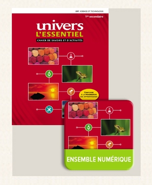Univers - L'essentiel - Cahier de savoirs et d'activités 1 + Ensemble numérique - ÉLÈVE 1 (12 mois) - Secondaire 1 | Cowan, Nancy