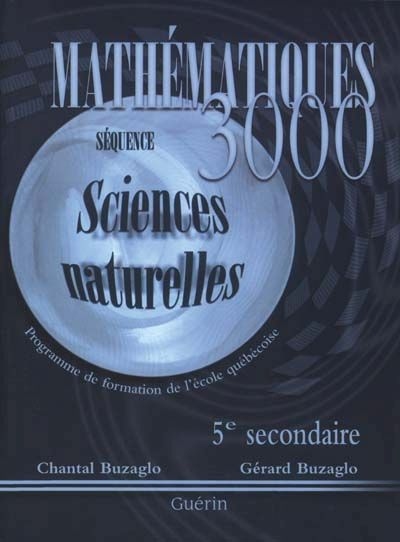 Mathématiques 3000 - SN - 5e secondaire | Buzaglo, Chantal