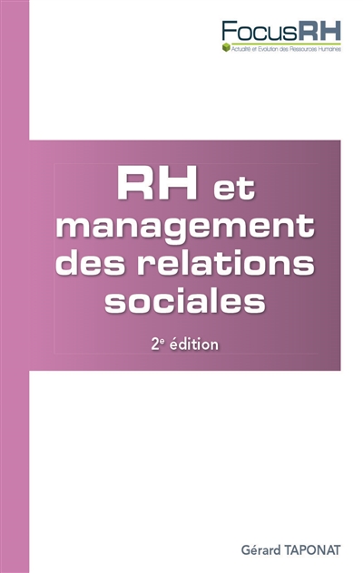 RH et management des relations sociales | Taponat, Gérard